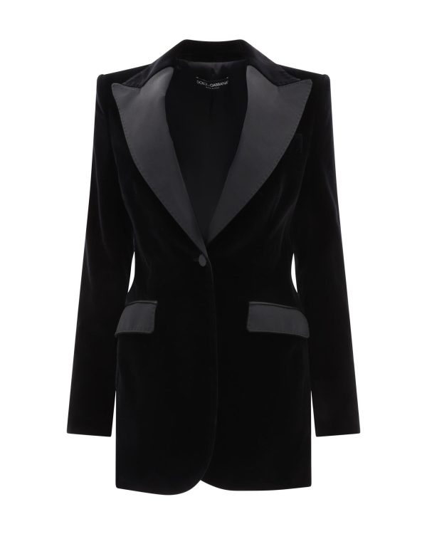 Velvet Single-Breasted Turlington Tuxedo Jacket